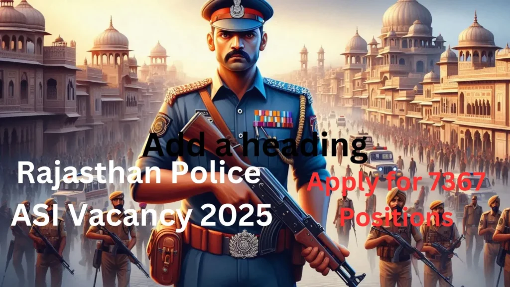 Rajasthan Police ASI Vacancy 2025